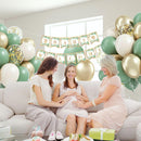 60pcs 12inch Sage Green Balloons with Sand White Gold Confetti Balloons | Green Sand White — 7