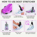 Shoe Stretcher Men, Women Leather Boot Stretcher for Wide Feets, Shoe Tree Adjustable Boot Widener Stretcher | purple | 2 Pack — 6