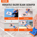 VEVOR 2PCS Razor Blade Scraper,Plastic Scraper Tool with 120PCS Plastic Blades,Cleaning Scraper Remover for Stickers,Decals,Adhesive,Labels,Paint from Glass, Car,Window,Caulk,No Scratches,Blue 2
