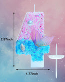 Mermaid Themed Birthday Candles, Number 4 Girls Glitter Birthday Party Supplies,Anniversary Party Decor,2.87 inch Cake Topper Decorations (Mermaid Themed, Number 4) — 3