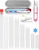FIVEIZERO 21 Pieces Beading Needles Set, 6 Sizes Seed Beads Needles Big Eye, Collapsible Beading Needles Set for… — 1