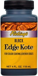 Fiebing's Edge Kote (4oz) - Black - Flexible, Water Resistant Coating for Leather Edges, Medium Gloss - for Color Coating and Protecting Edges of Leather Shoes, Crafts and Furniture — 1
