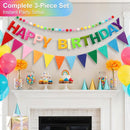 Pre-Strung Felt Happy Birthday Banner Rainbow Garland Set | Colorful — 6