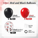 12inch Red and Black Balloons with Black Red Confetti Balloons | Red Black — 2