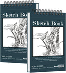 Fuxi Small Sketch Book, Spiral-Bound Sketchbook 5.5 x 8.5 2-Pack 200 Sheets | Aegean Blue | 5.5" x 8.5" (Pack of 2) — 1