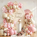 Blocesa Pearl Pink and Gold Balloons Arch Kit Double Stuffed,Party Decor. | Pink Gold — 1