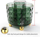 GOTOBA Dark Green Pen Pencil Holder for Desk, 360° Rotating Pen Organizer, Green Office Supplies, Cute Pen Holder, 6-Compartment Pencil Holder Rotating — 5