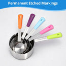 Bopei 10-Pcs Stainless Steel Measuring Cups & Spoons Set, Colorful Handles — 3
