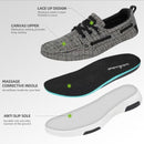 OrthoComfoot Women's Orthopedic Walking Shoes Slip On Loafers: Comfortable Orthotic Shoes with Arch Support for Flat Feet, Casual Plantar Fasciitis Deck Loafers for Heel and Foot Pain Relief - W1-black/Grey — 6