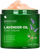 Majestic Pure Lavender Oil Foot Cream, Warming Cream - Calluses, Dry Cracked Feet, Hands, Heels, Elbow, Nails, and Knees - Softens & Moisturizes Skin - 8 oz — 1