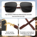 Dollger Square Aviator Sunglasses for Men and Women Fashion Metal Vintage Gradient Shades Sunglasses UV400 Protection | B:black | 60 Millimeters — 4
