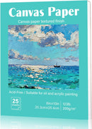 25 Sheets Canvas Paper Pad 8x10 Inches, 200GSM Canvas Sheets for Painting | 8”x10” — 1