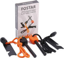 FOSTAR Ferrocerium Alloy Rod Fire Starter, 5/16 Inch Thick Waterproof Fire Steel, Bushcraft Ferro Rod with Easy Grip Handle, Multi-Tool Striker and Paracord Lanyard (2PCS, Black and Orange) — 1