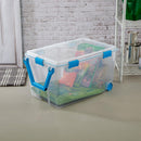 Sterilite 120 Qt Wheeled Gasket Box, Stackable Storage Bin with Latching Lid, Handle and Tight Seal, Plastic Container with Clear Base and Lid, 1-Pack — 5
