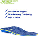 PowerStep Pinnacle Memory Foam Orthotics Insoles, Heel and Arch Support, Plantar Fasciitis Relief, Mild Pronation, Fat Pad Atrophy, Cushioned Orthotics for Men and Women, Made in the USA - Blue/Green — 4