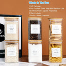 CZZGSM 6 Pack Square Kitchen Storage Jars with Airtight Bamboo Lids and 132…