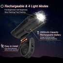Ascher Ultra Bright USB Rechargeable Bike Light Set, Powerful Bicycle Front Headlight and Back Taillight, 4 Light Modes, Easy to Install for Men Women Kids Road Mountain Cycling | Black | 1 Set — 2