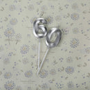 Silver 60 Birthday Candles,60th Birthday Decorations for Women Men — 3