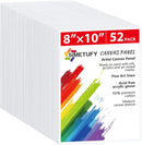 Simetufy Canvas Boards for Painting 52 Pack 8 x 10 Inch Blank Flat Canvas Panels 100% Cotton Pre-Primed for Acrylic & Oil Paint, Art Supplies for Kids & Adults | 8"x10"- 52 pack — 1