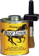 Fiebing's Hoof Lotion for Horses with Applicator Brush (32 oz) - Contains Cod Liver Oil, Neatsfoot Oil, Pine Tar to Prevent Cracks & Brittle Feet - Hoof & Nail Cream Conditions Split Hooves & Corns — 1
