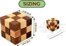 BSIRI Snake Puzzle Cube Classic Games (M Size) - 3D Mind Puzzles for Adults in Hand with Wooden Cube Designs of Magic Game for Educational Brain Games for Challenges Brain Teasers Puzzles — 3