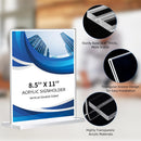 12 Pack Acrylic Sign Holder 8.5 x 11, Double-Sided Clear Sign Holder Plastic Stands for Display, T Shape Acrylic Table Sign Stands for Office Store Restaurants Wedding Party Decoration | Vertical 12 Pack 8.5x11 — 5