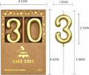 2.76 Inch Classical Gold 30 Number Birthday Candles, Gold and Cake Number Candles for Party Celebration — 6