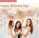 Champagne-Gold Beige Birthday Decorations for Women Girls,Cream Neutral Balloons Décor,Happy Banner,Boho Peach Paper Lanterns Tissue Pom Poms Fan,Anniversary Princess Backdrop Party Supplies | Champagne Gold Beige — 2