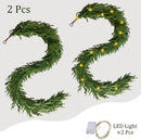 2 Pcs 6 Ft Christmas Norfolk Pine Garland with Lights for Mantle — 2