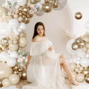 White and Gold Balloon Garland Arch Kit Sand White Balloons | White Gold — 3