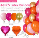 Hot-Pink Orange Birthday Decoration for Women Girl, Fall Peach Burnt-Orange Gold Balloon Décor-Happy Banner, Streamers Lanterns Honeycomb, Tissue Flowers Pom Poms Fan, Boho Sunset Autumn Party Décor — 4