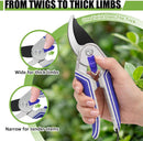 3 Packs Professional Garden Pruning SK5 Steel Blades Trimming Scissors Handheld Pruners Set with Gardening Gloves，Ideal Garden Tool | Blue&orange&green | 3 PCS — 5