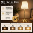 Rechargeable Cordless Table Lamp, Nightstand to End Table,Gold,1 Pack — 5