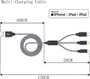 Multi Charging Cable 4ft 3Pack 3 in 1 Charger Cord, Multiple Rapid Cable 3
