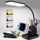 LED Desk Lamp with 10W Wireless Charging & Pen Holder, Black — 1