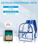 Paxiland Clear Backpack Stadium Approved, 12x10.5x6 Inches Clear Bag | Blue-standard — 2