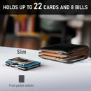 Lenvoten Upgraded Hinged Minimalist Wallet for Men, RFID Blocking Wallet - Navy Blue — 2