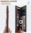 BULLIANT Magnetic Slim Leather Pocket Wallet Money Clip For Men 12Cards - Alaska Leather - Forest Brown — 3