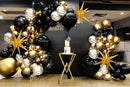 Black and Gold Balloons Garland Arch Kit with Black Gold Confetti Balloons — 8
