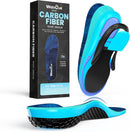 Hike Support Insoles - Welnove Carbon Fiber Insoles -Shoe Insert for Hiking Ourdoor Sport - Rigid Support for Turf Toe,Foot Fractures,Hallux Rigidus,Hiking Boots Inserts for Men Women-XL - Blue — 1