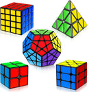 AuntyFey Speed Cube Set 5 Pack, 2x2 3x3 4x4 Megaminx Pyramid, Kids & Adults — 1