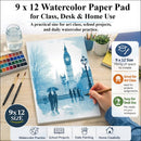 Ogfu Watercolor Paper Pad, 9"x12" Water Color Paper, 140lb/300gsm | Black | 9"X12" (Pack of 1) Pad — 5
