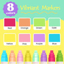 Celepen Window Chalk Markers for Cars Glass Washable, 8 Colors Macaron Jumbo Liquid Chalk Marker Pens with 10mm 3 in 1 Nib Wide Tip, Chalkboard Markers Car Window Paint Pen for Auto, Mirror, Poster | 8 pcs Macaron 10 mm — 2