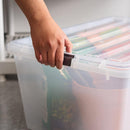 IRIS USA 68 Qt Stackable Storage Bins with Lids, Clear — 5