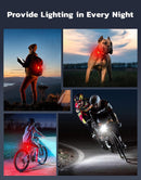 Zewdov Bike Lights for Night Riding, Rechargeable Bike Taillight | Black | 2 SET — 6