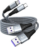 USB A to USB C Cable 60W Fast Charging [2 Pack 6FT],USB to USB C Cable 1