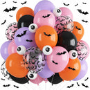 Halloween Balloons Pastel Pink Black Spooky One Halloween Party Decorations | Pink Purple - Bat | 12inch-35pcs — 1