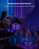 Nobiggie Infinity Mirror Cube Light, Hypercube RGB Lighting, Black, 6 in — 3
