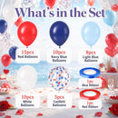 Red and Blue Balloons 50 Pcs 12 Inch Navy Red Pearl Light Latex Balloon | Red Blue — 3
