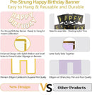 Pre-Strung Happy Birthday Banner White Party Decorations — 4